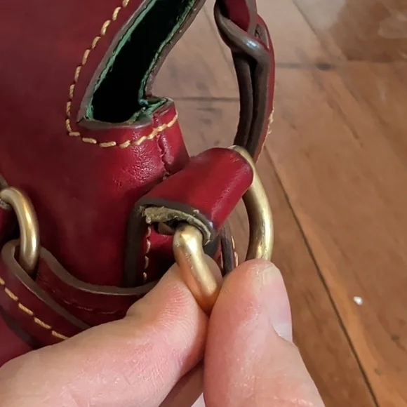 Dooney & Bourke Florentine Red Leather Satchel Handbag